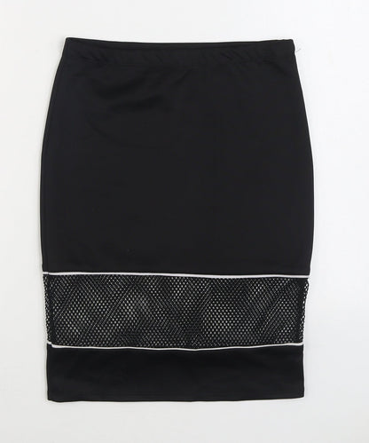 Papaya Womens Black Polyester Straight & Pencil Skirt Size M
