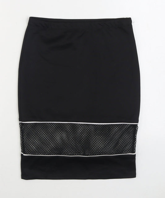 Papaya Womens Black Polyester Straight & Pencil Skirt Size M