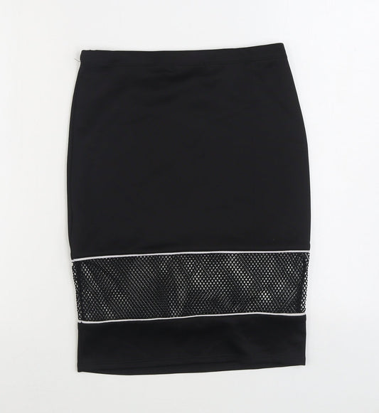 Papaya Womens Black Polyester Straight & Pencil Skirt Size M