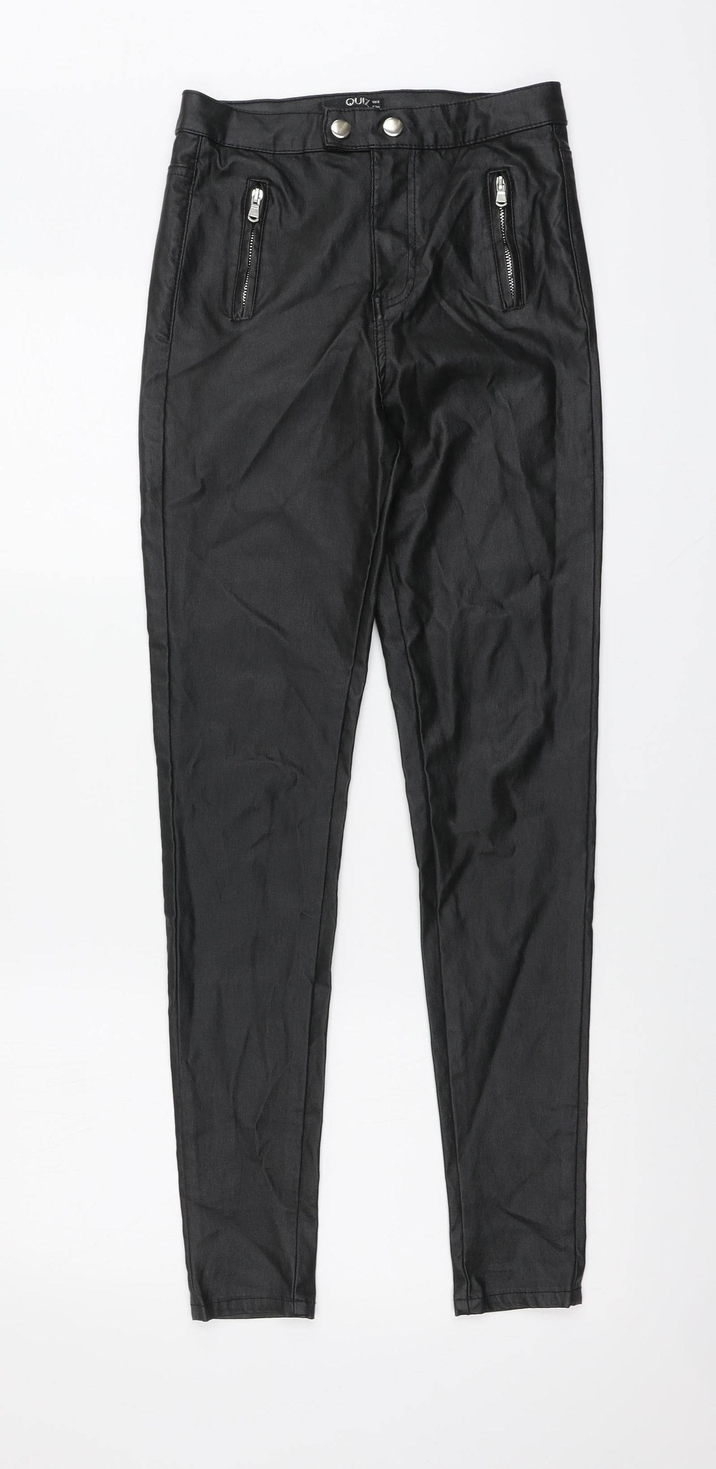 Womens UK Size 8 Quiz Regular Fit Jegging Black Trousers