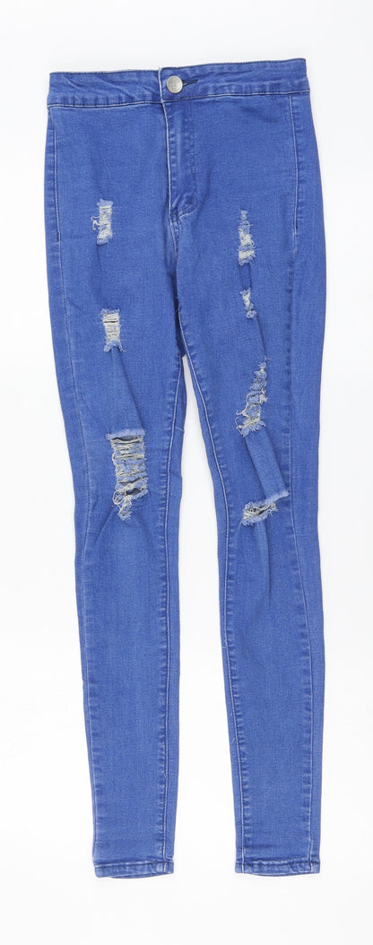Womens UK Size 8 Girl Vivi Regular Fit Skinny Blue Jeans