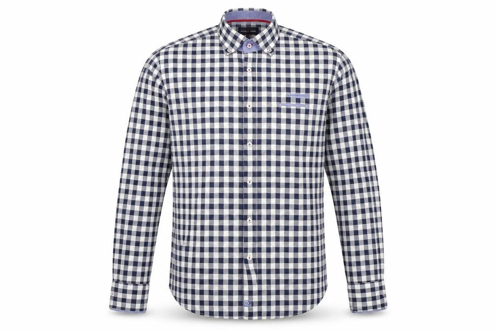 Mens UK Size XL Blue Industry Blue  Button-Up Long Sleeve Casual Shirt