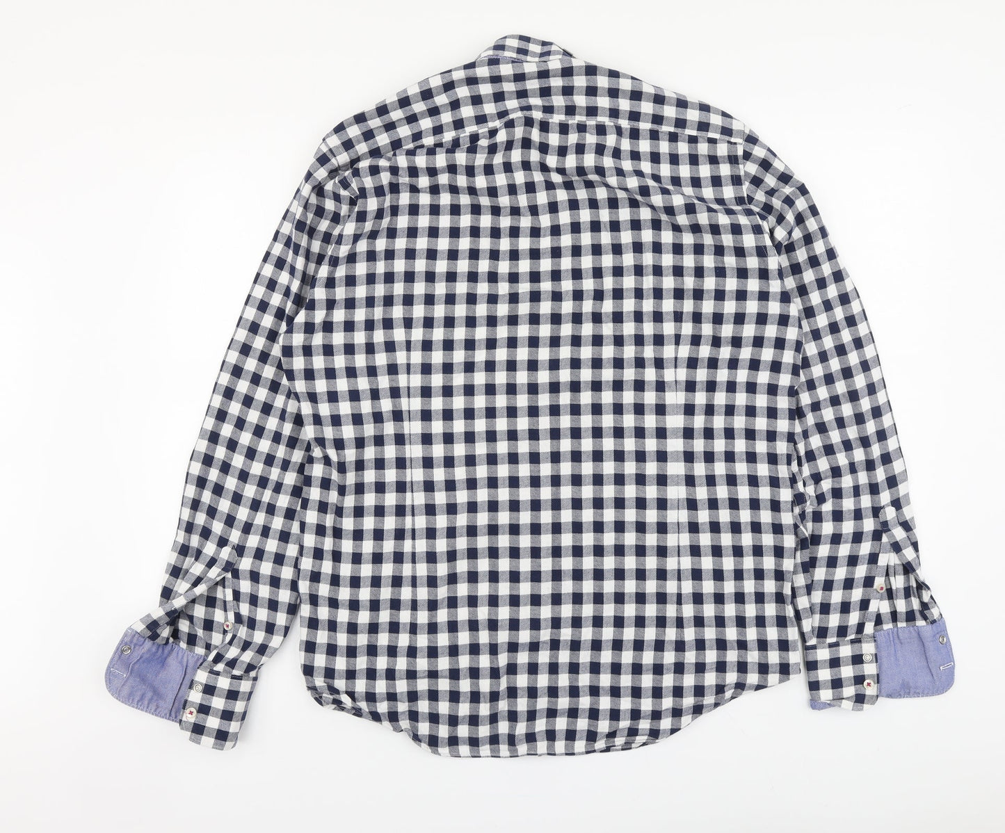Mens UK Size XL Blue Industry Blue  Button-Up Long Sleeve Casual Shirt