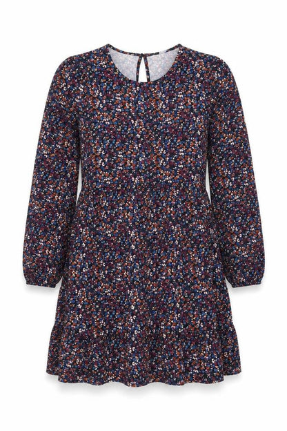 New Look Womens Multicoloured Floral Polyester A-Line Size 8 Round Neck Button