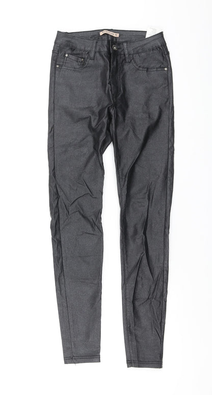 Mybestiny Womens Black Viscose Jegging Trousers Size S L27 in Regular Button