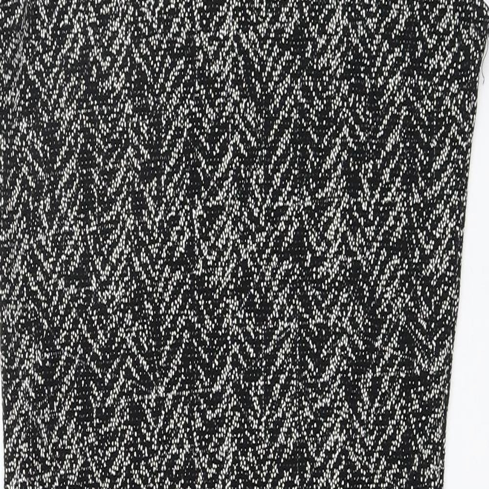 Quiz Womens Black Nylon A-Line Size 8 High Neck Button