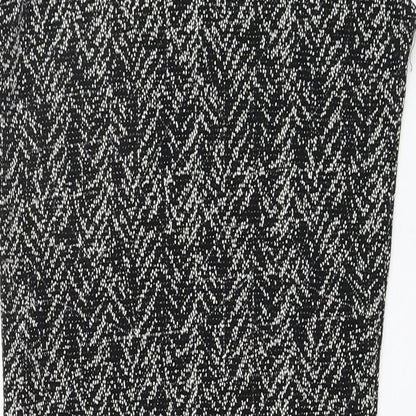 Quiz Womens Black Nylon A-Line Size 8 High Neck Button