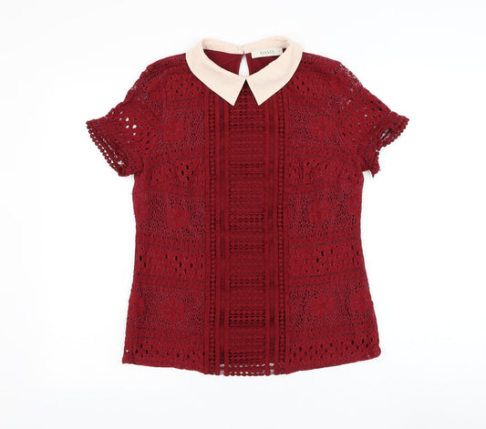 Womens UK Size M Oasis Red Basic Blouse