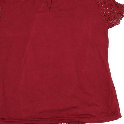 Womens UK Size M Oasis Red Basic Blouse