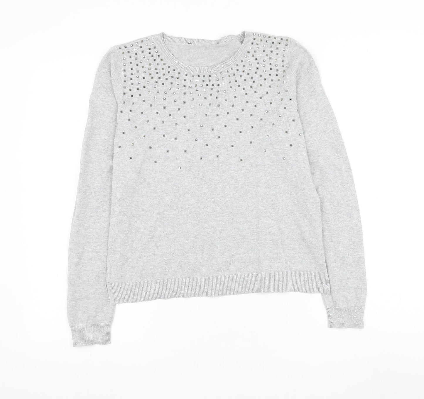 Womens UK Size S Oasis Grey Pullover Jumper