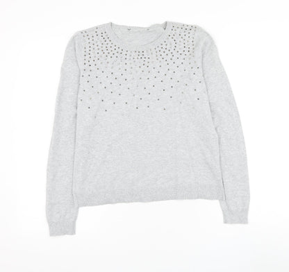 Womens UK Size S Oasis Grey Pullover Jumper