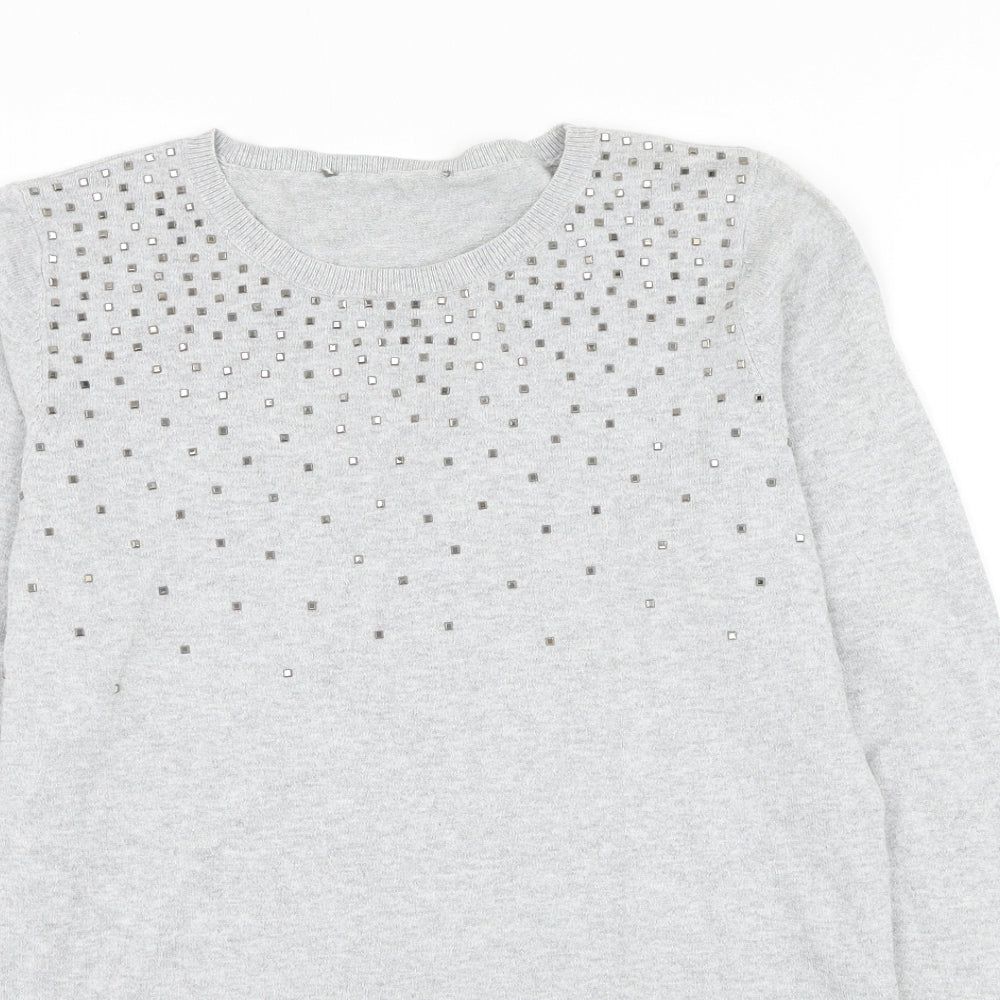 Womens UK Size S Oasis Grey Pullover Jumper