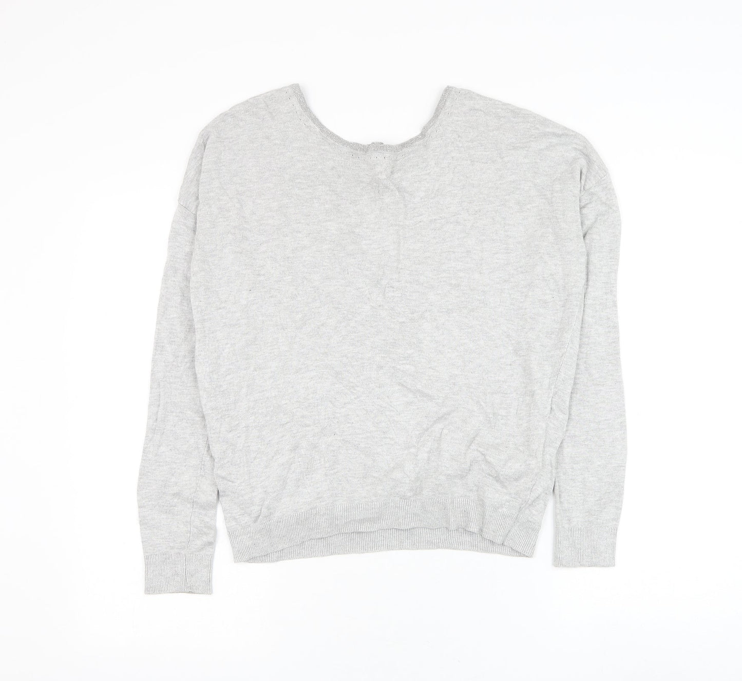 Womens UK Size 10 Debenhams Grey Wrap Jumper