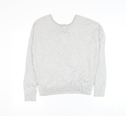 Womens UK Size 10 Debenhams Grey Wrap Jumper