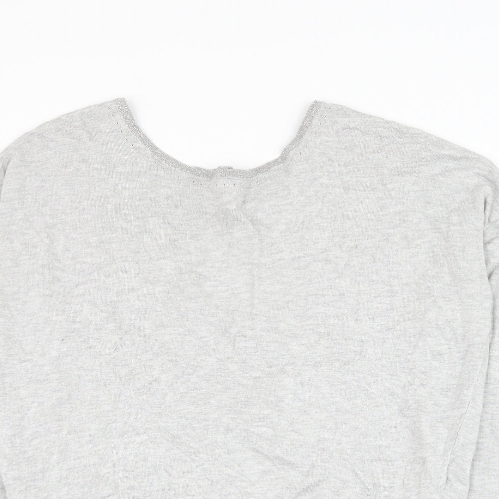 Womens UK Size 10 Debenhams Grey Wrap Jumper