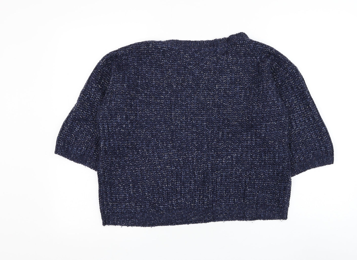 TU Womens Blue Round Neck Acrylic Pullover Jumper Size 14