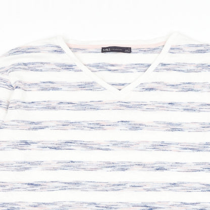 Womens UK Size 14 Marks and Spencer White Pullover Jumper