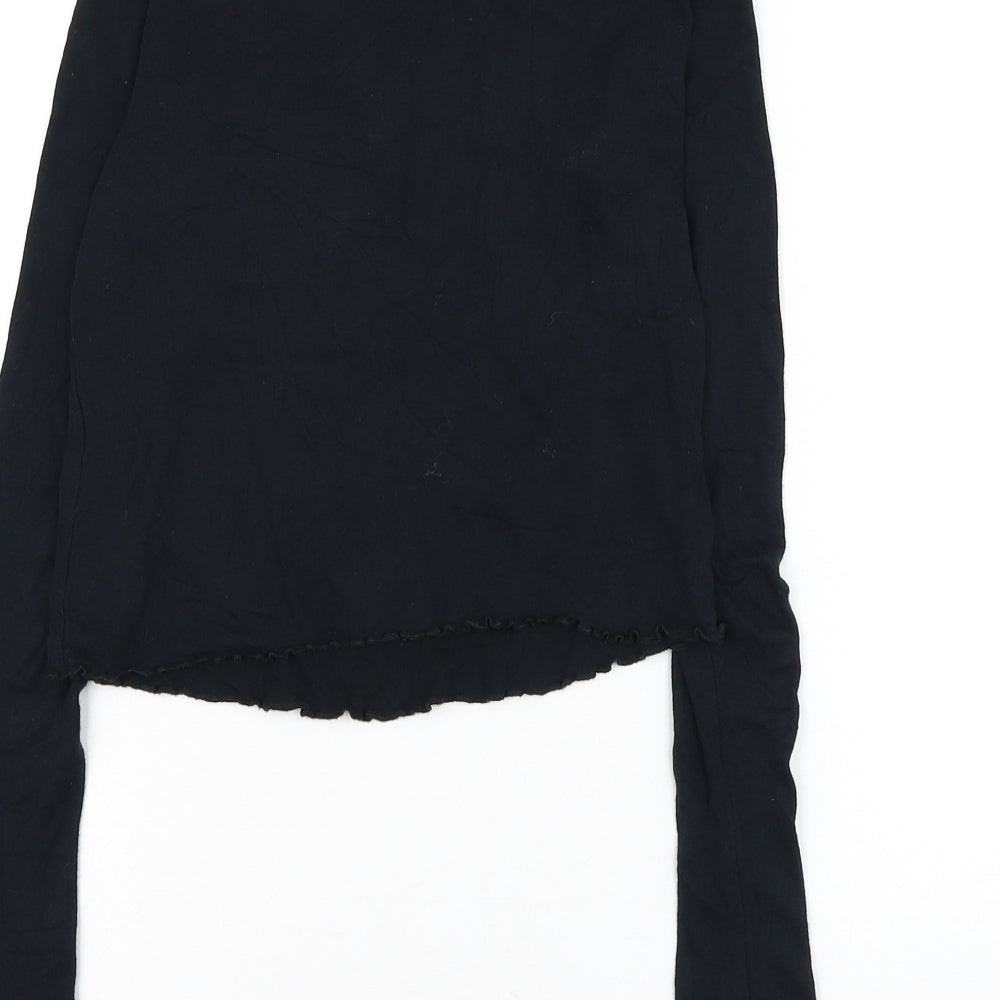 Womens UK Size 6 Topshop Black Cropped T-Shirt