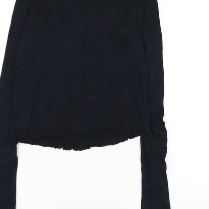 Womens UK Size 6 Topshop Black Cropped T-Shirt