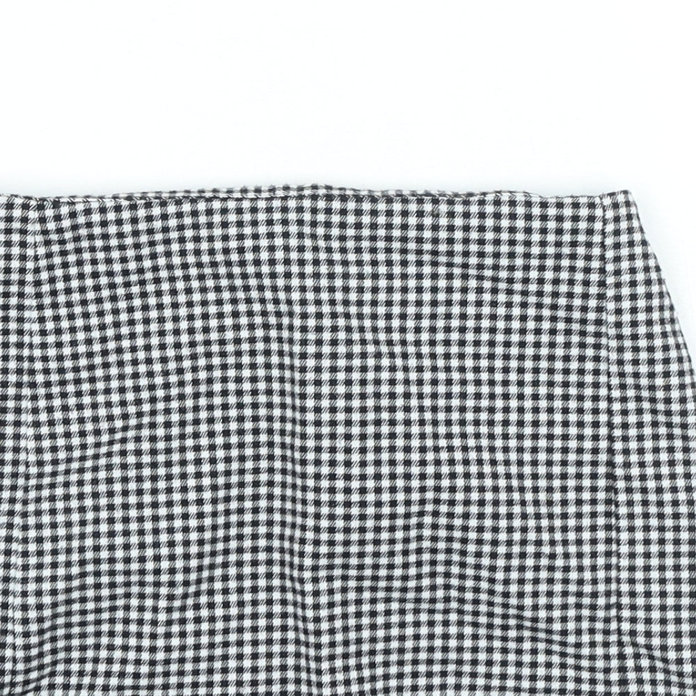 j.galt Womens Black Check Polyester Mini Skirt Size 22 in Zip