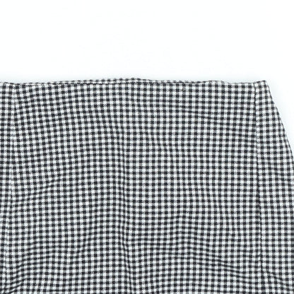 j.galt Womens Black Check Polyester Mini Skirt Size 22 in Zip