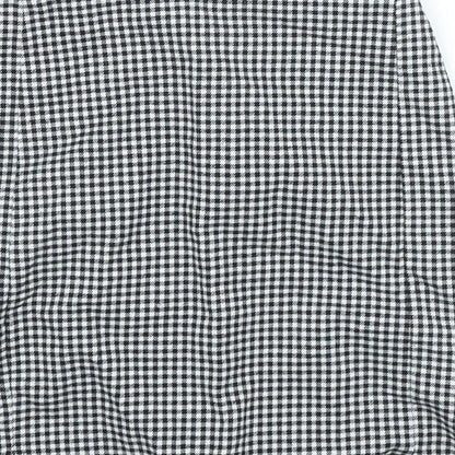 j.galt Womens Black Check Polyester Mini Skirt Size 22 in Zip