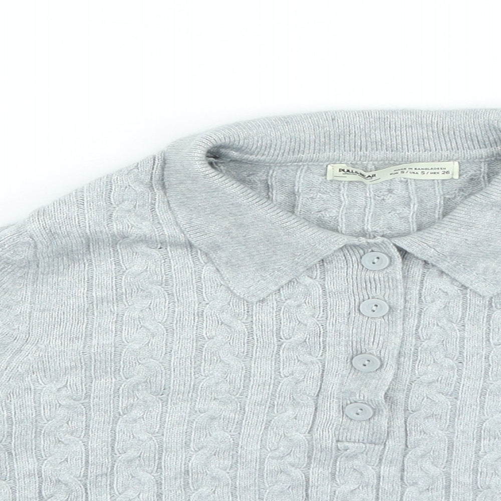 Womens UK Size S Pull&Bear Grey Pullover Jumper