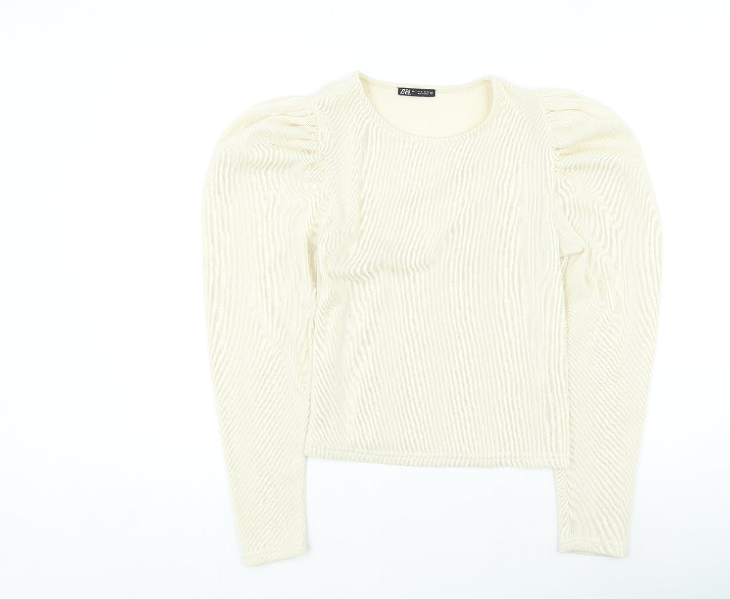 Womens UK Size S Zara Beige Pullover Jumper