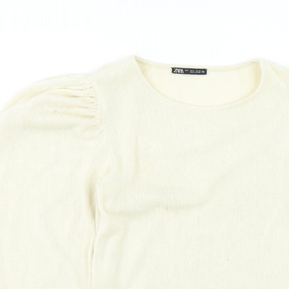 Womens UK Size S Zara Beige Pullover Jumper