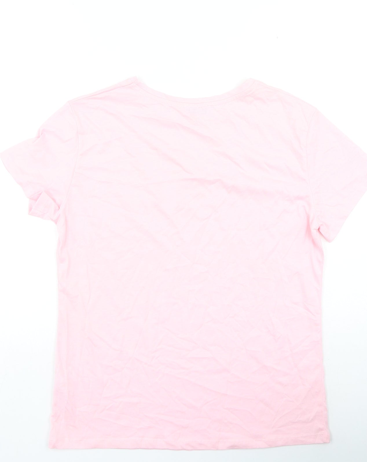 Womens UK Size 10 Papaya Pink Basic T-Shirt