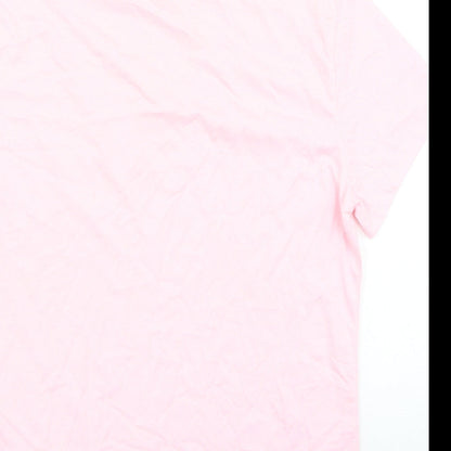 Womens UK Size 10 Papaya Pink Basic T-Shirt