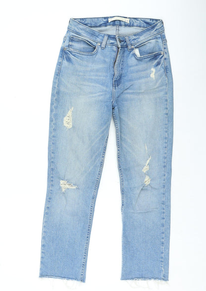 Womens UK Size 10 Preworn Regular Fit Straight Blue Jeans