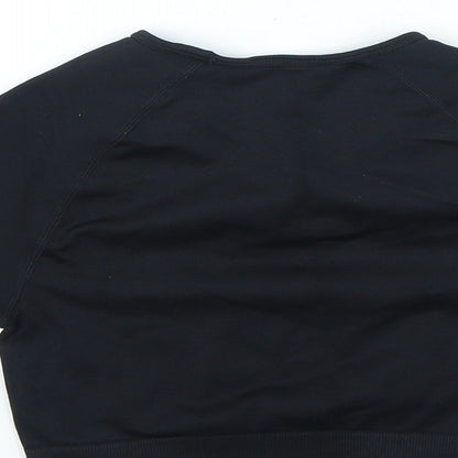 Boohoo Womens Beige Polyester Cropped T-Shirt Size S Round Neck