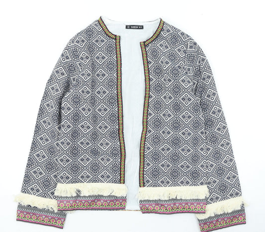 Shein Womens Multicoloured Geometric Jacket Size XS