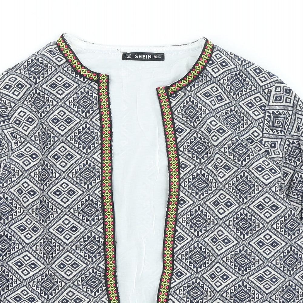 Shein Womens Multicoloured Geometric Jacket Size XS