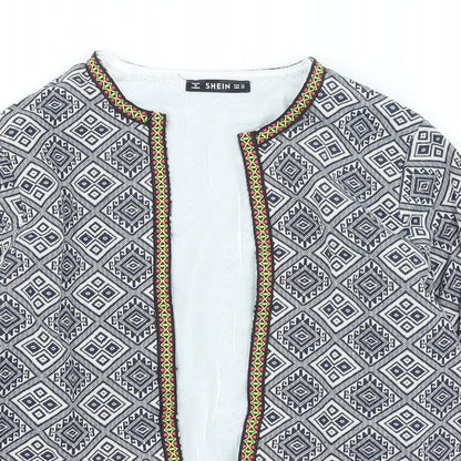 Shein Womens Multicoloured Geometric Jacket Size XS