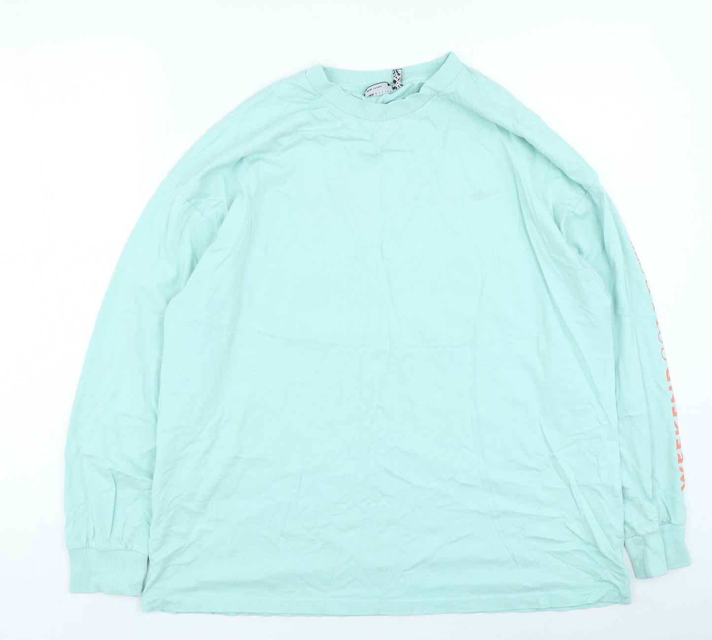 Womens UK Size 10 ASOS Green Basic T-Shirt