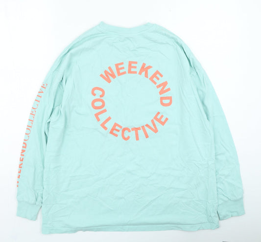 Womens UK Size 10 ASOS Green Basic T-Shirt