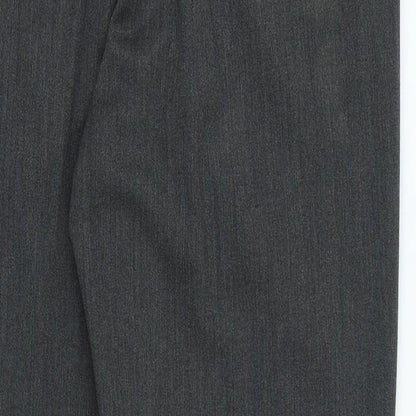 Prestige Mens Grey Polyester Trousers Size 36 in L32 in Regular Button