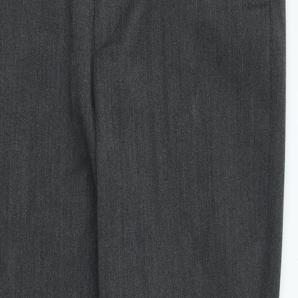 Prestige Mens Grey Polyester Trousers Size 36 in L29 in Regular Button