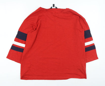 Womens UK Size 12 New Look Red Basic T-Shirt