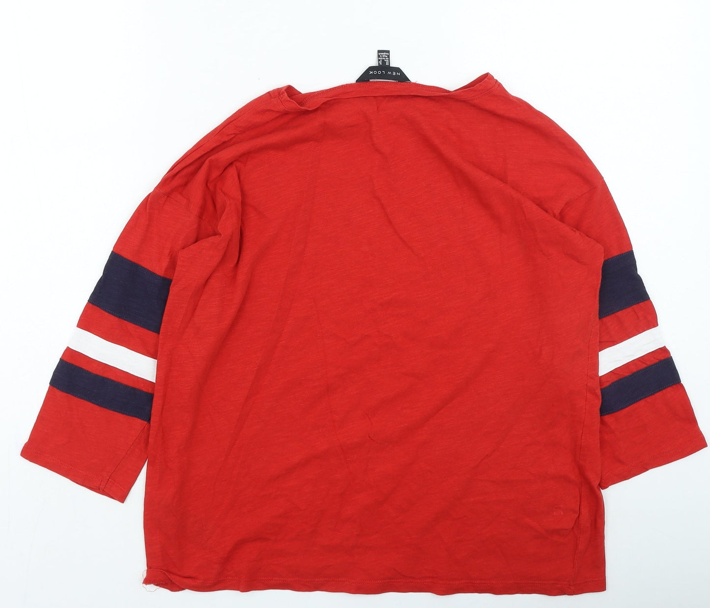 Womens UK Size 12 New Look Red Basic T-Shirt