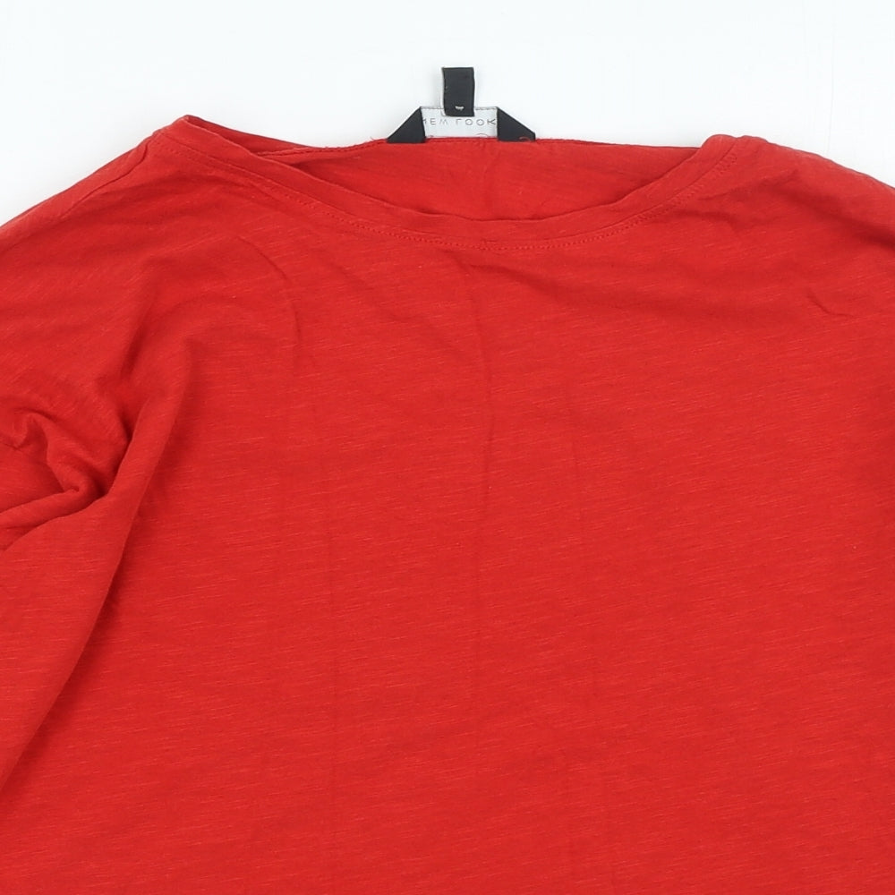 Womens UK Size 12 New Look Red Basic T-Shirt
