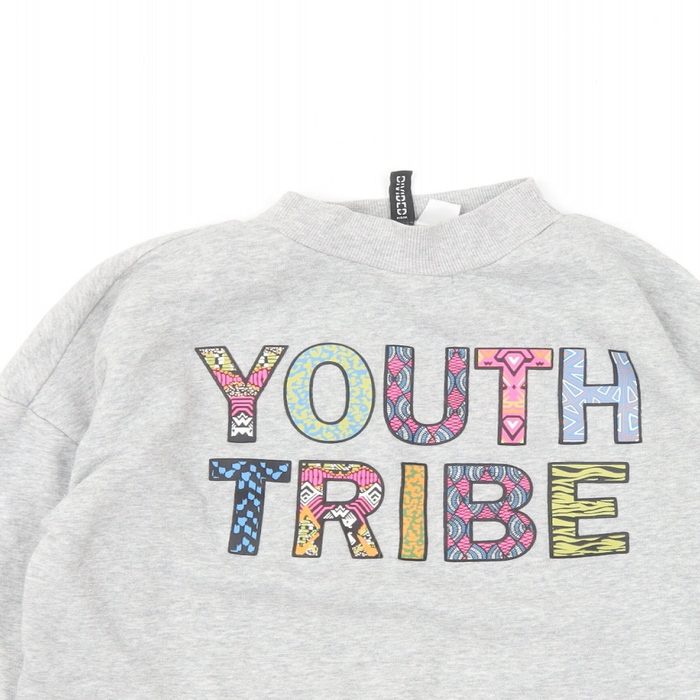 Divided by H&M Girls Grey Cotton Pullover Sweatshirt Size S Pullover - Youth Tribe