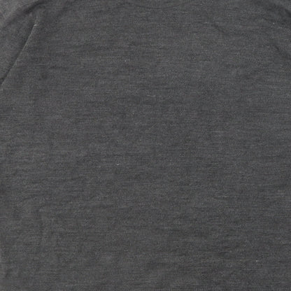 Industrialize Mens Grey V-Neck Acrylic Pullover Jumper Size L