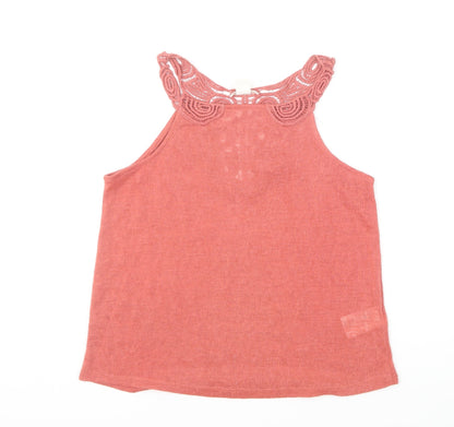 Womens UK Size XS H&M Red Basic T-Shirt