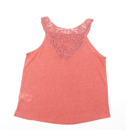 Womens UK Size XS H&M Red Basic T-Shirt