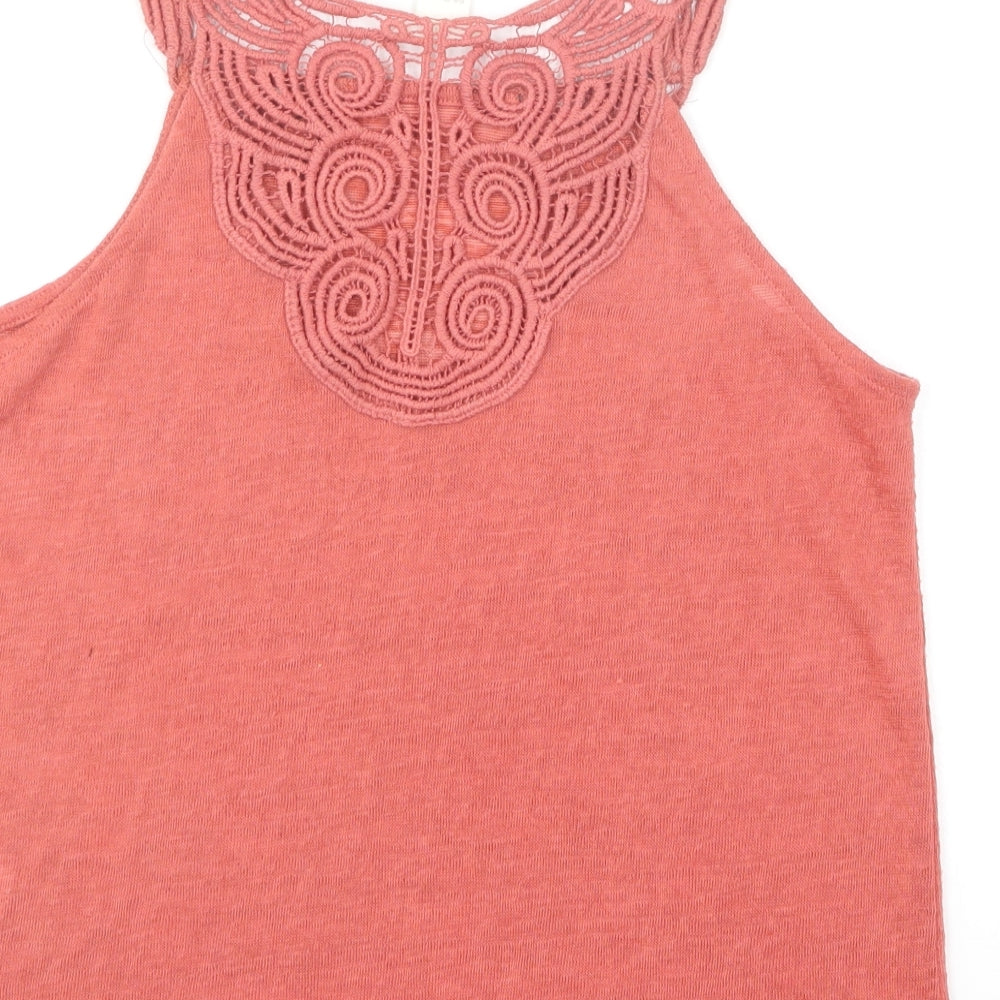 Womens UK Size XS H&M Red Basic T-Shirt