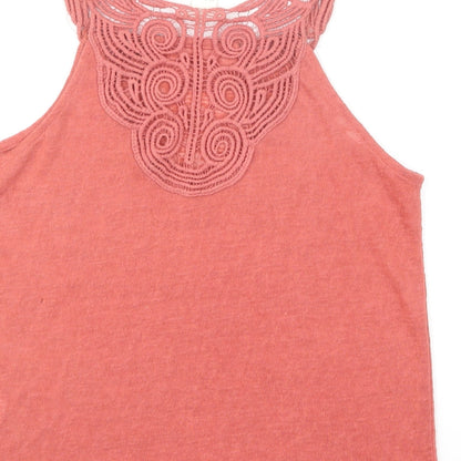 Womens UK Size XS H&M Red Basic T-Shirt
