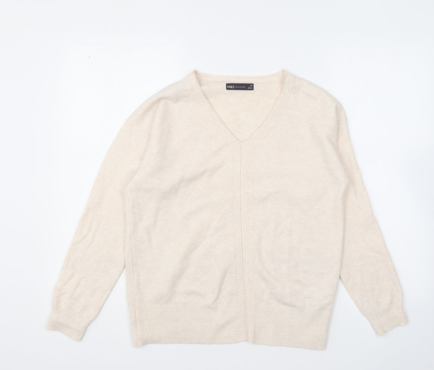 Womens UK Size XS Marks and Spencer Beige Pullover Jumper